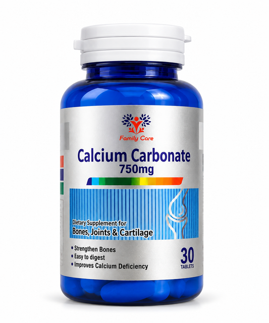 Family Care Calcium Carbonate 750mg | 30 Tablets