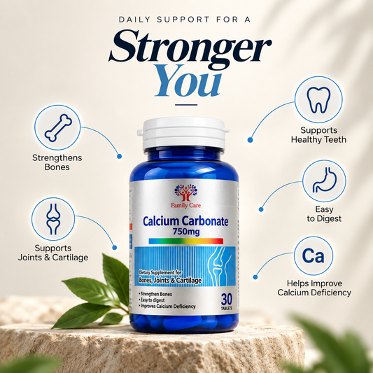 Family Care Calcium Carbonate 750mg | 30 Tablets